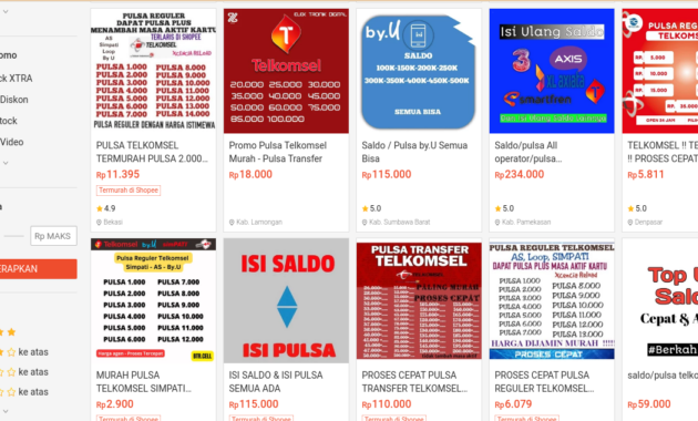 Cara Beli Pulsa Di Shopee Terbaru